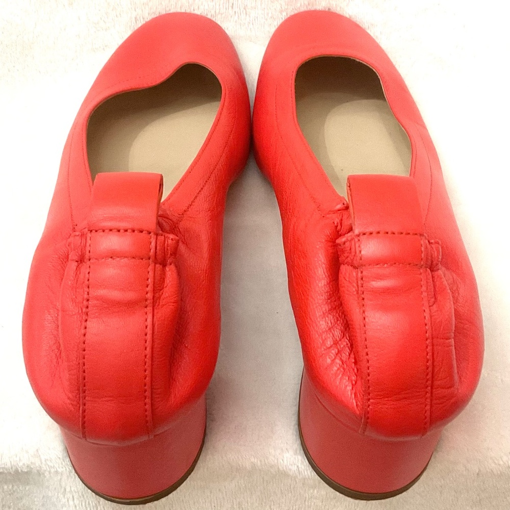 Everlane Minimalist Pumps Red Leather Mid Block Heel Career Dress Shoes Sz 7.5 - Picture 7 of 16